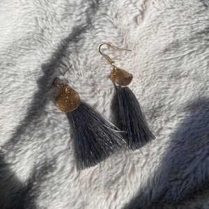 Grey tassel earrings